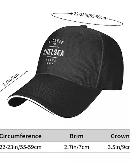 Chelsea Personalized Name Baseball Cap derby hat black Fo... - 3