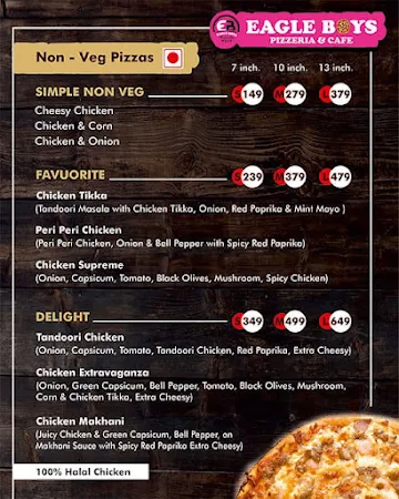 Eagle Boys Pizzeria & Cafe menu 
