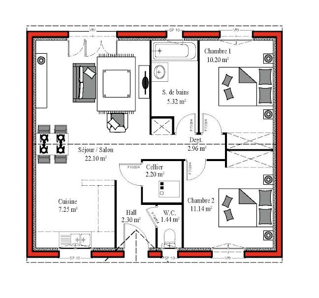 Vente maison neuve 4 pièces 90 m² à Haut-Mauco (40280), 196 400 €