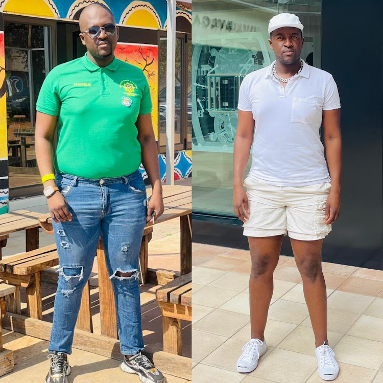 Thapelo Molomo's before and after body transformation.