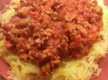 Spaghetti Squash with Meat Sauce