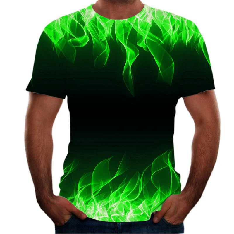 Title 5, T-shirt da uomo casual con stampa 3D a manica c...