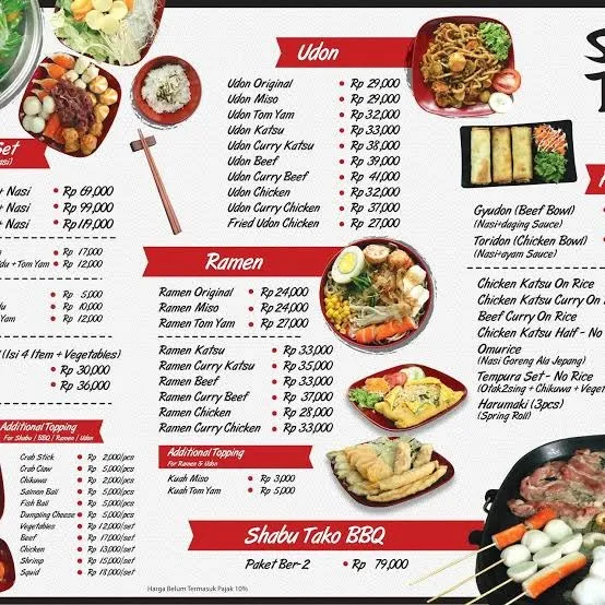 Shabu Tako menu 