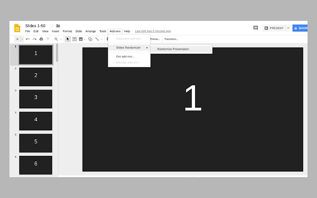 Screenshot of Slides Randomizer