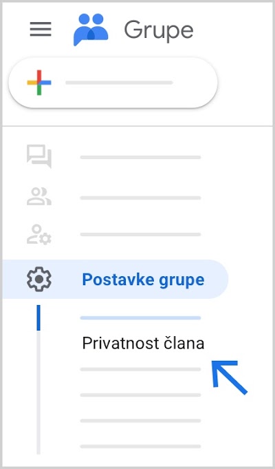 Pronađite Privatnost članova u donjem lijevom kutu.