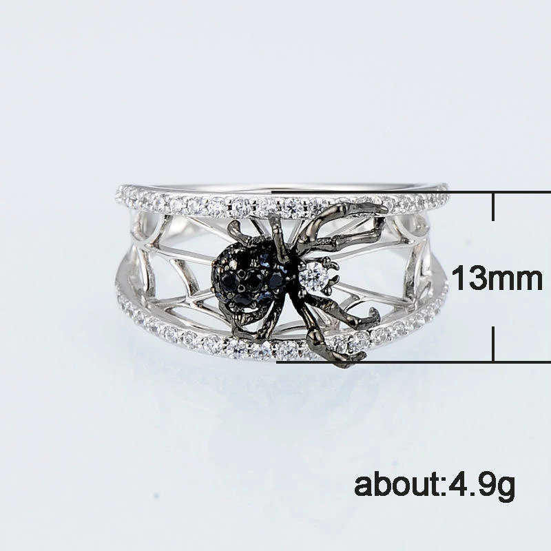 Creatieve Driedimensionale Zwarte Spin Knitmesh Ring. Unieke gothic sieraden voor een opvallende en stijlvolle uitstraling.