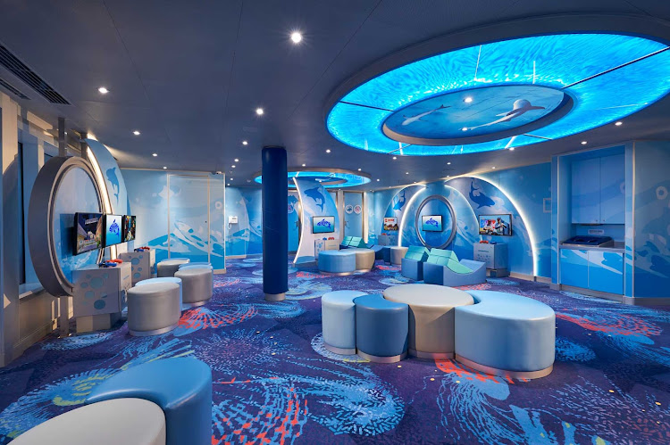 The kids will keep entertained at the supervised Camp Ocean Sharks area of Carnival Horizon. 