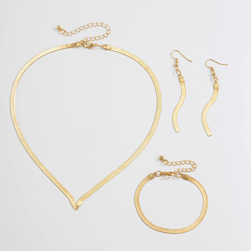 Title 12, Fashion Chain Like Flat Snake Necklace Suit Sim...