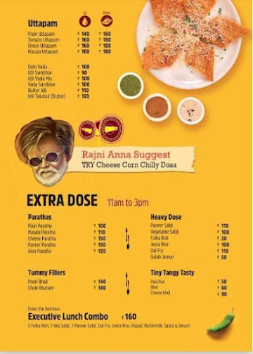 Sonali Pavbhaji menu 