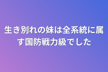 生き別れの妹は全系統に属す国防戦力級でした