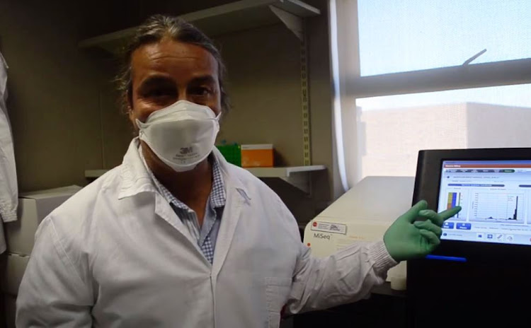 Prof Tulio de Oliveira at work in his lab at the KZN Research Innovation and Sequencing Platform (Krisp), where he identified the new variant of the virus that causes Covid-19.