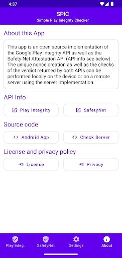Screenshot SPIC - Play Integrity Checker