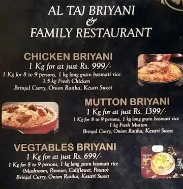 Al Taj Biryani menu 