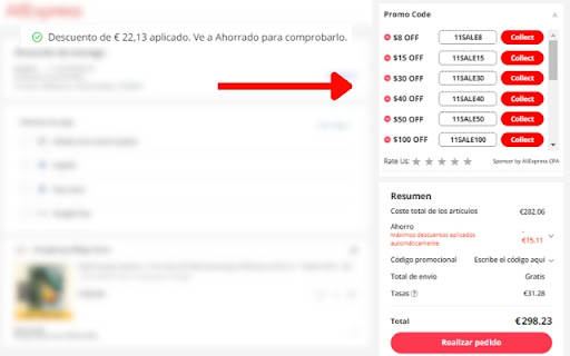 Codigo Promocional Aliexpress