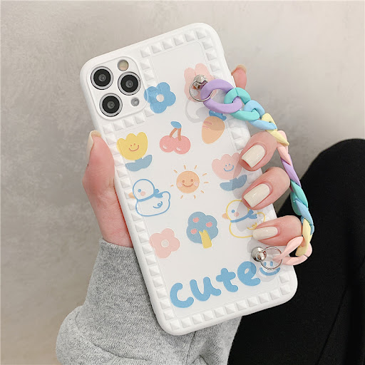 Title 4, Cute Cartoon Flower Duck Chain For iPhone 12 Pr...