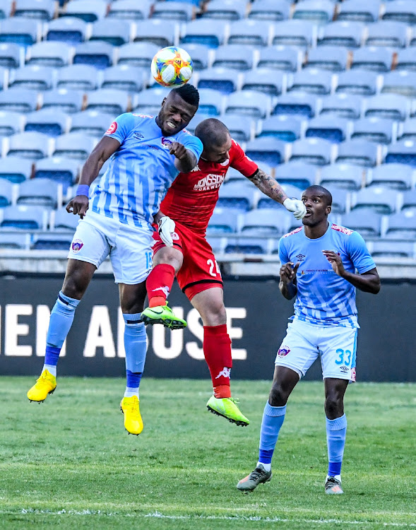 Ryan Rae of Highlands Park Augustine Kwem of Cippa United during the Absa Premiership at Orlando Stadium in Johannesburg. Chippa face Baroka on Saturday.