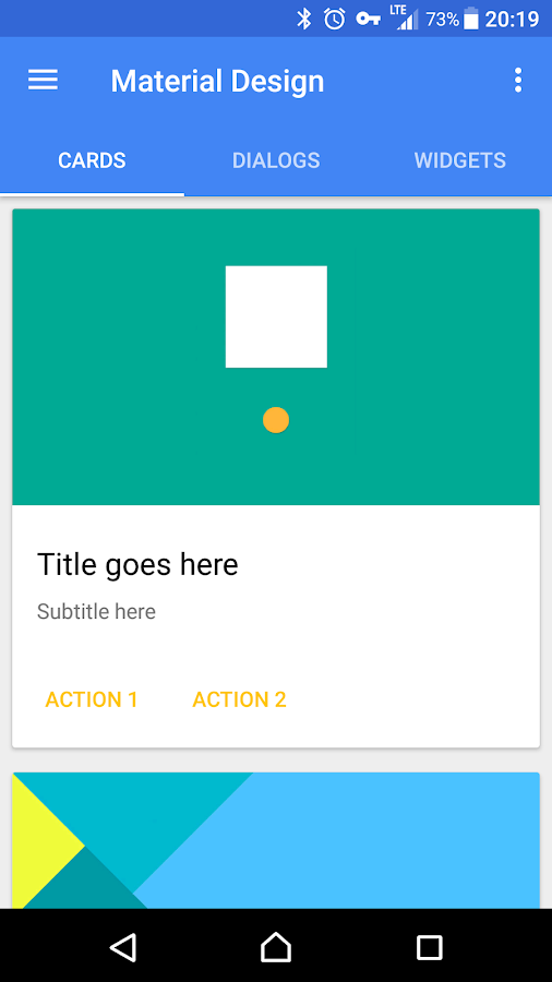 Material Design Demo — приложение на Android