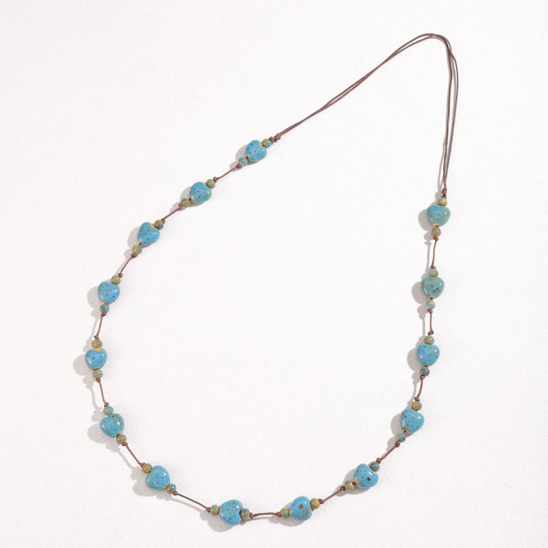 Title 1, Retro etnische hartvormige keramische ketting v...