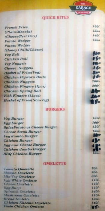 The Shawarma Garage menu 