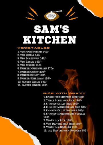 Sam Kitchens menu 