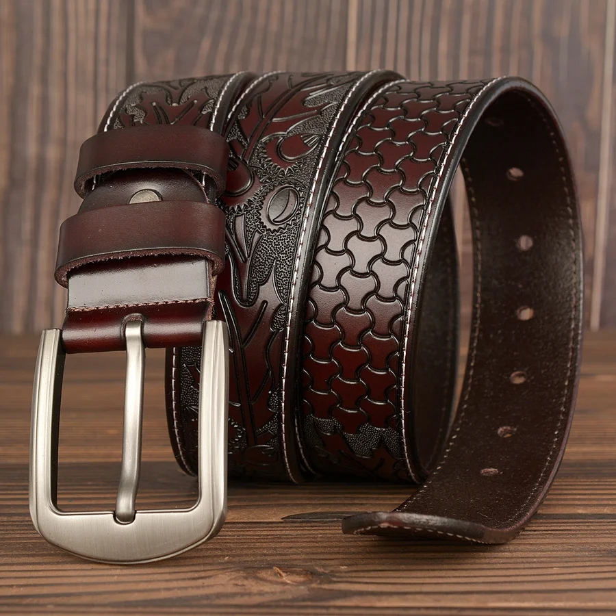 Carved Craft Herren-Rindsledergürtel mit Persönlichkeitsprägung