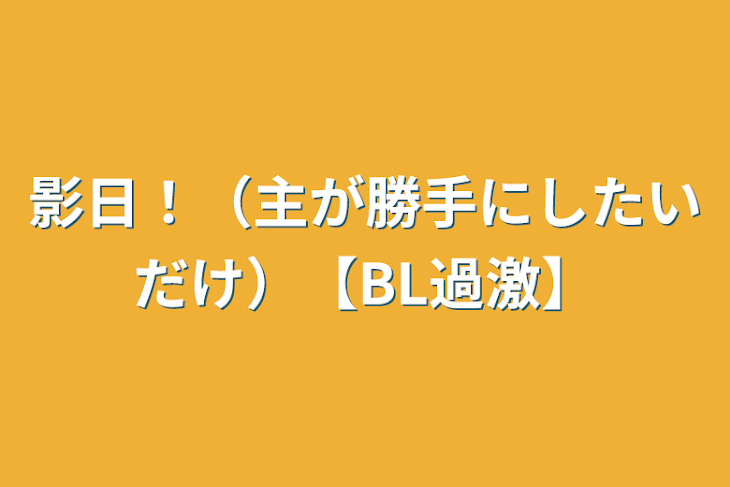 「影日！（主が勝手にしたいだけ）【BL過激】」のメインビジュアル