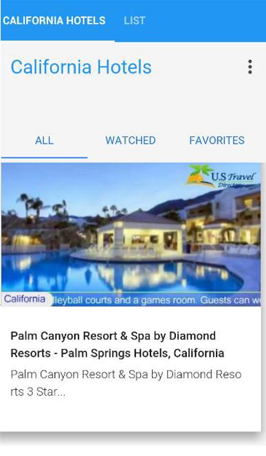 California Hotels Screen 1