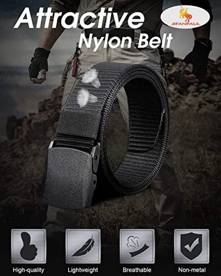 Self-buckled men's nylon belt Army tactical belt Men's mi... - 3