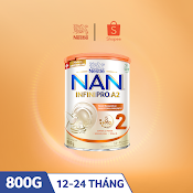 Sản Phẩm Dinh Dưỡng Công Thức Nestlé Nan Infinipro A2 (Bước 2) 800G Nhập Khẩu Nguyên Lon Từ Thụy Sỹ