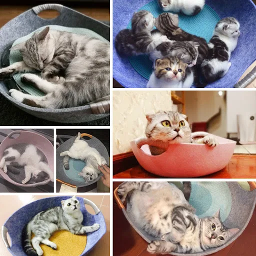 pet Cat bed house summer cat bed pet felt nest with cool mat removable and washable four seasons universal cat house net