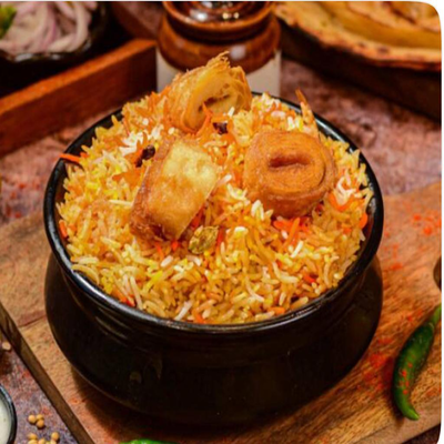 Soya Chaap Biryani With Raita