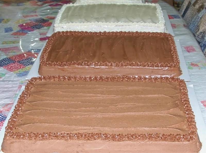 Made 2 Chocolate Sheet Cakes & 2 White Sheet Cakes For A Catering Job.