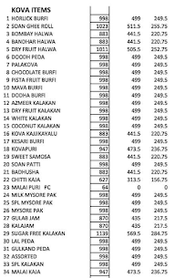 Potghaal Sweets menu 3