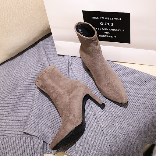 Title 5, Womens Fashion High Heel Pointed Suede Ankle B...