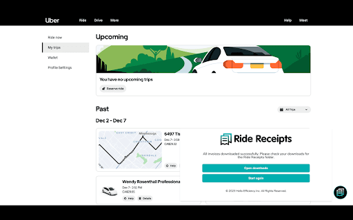 Ride Receipts