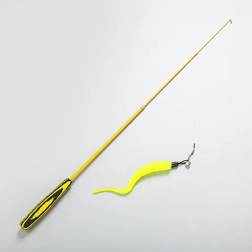 1 PCS Cat Feather Three-section Telescopic Fishing Pole Toy Set Cat Teaser Wand Toy for Kitten Interactive Training Cat 
