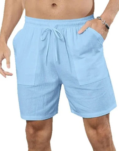 Herren Casual Baumwolle Leinen Shor - 2
