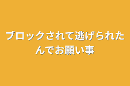 ブロックされて逃げられたんでお願い事