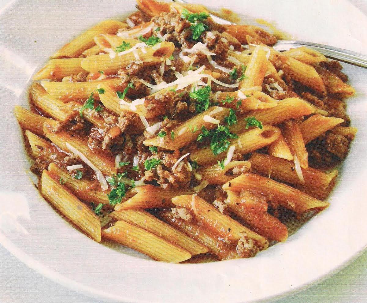 Penne With Meat Ragu | Just A Pinch Recipes