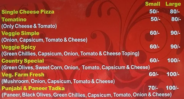 Pizza House menu 