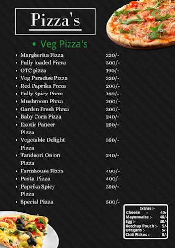 GV Deliveries menu 