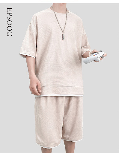 Title 13, Mens Waffle Sports Suit Top and Shorts Two-pie...