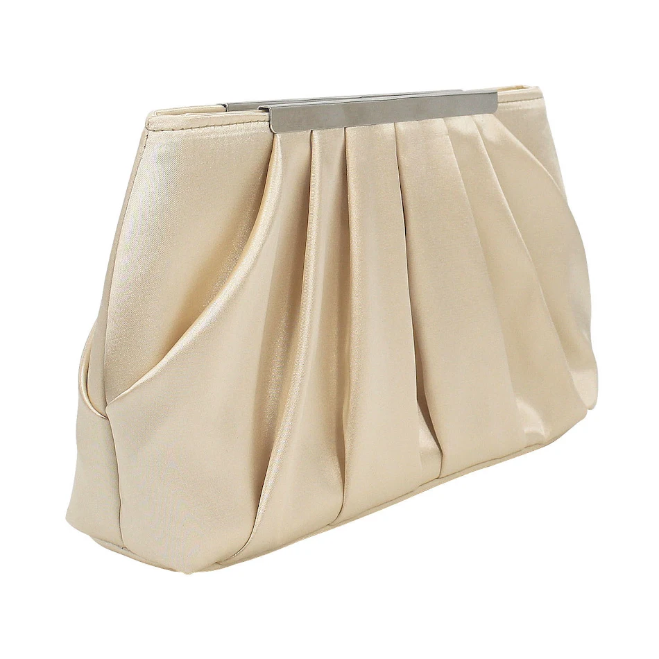 Ladies' Pleated Satin Dinner Clutch Bag