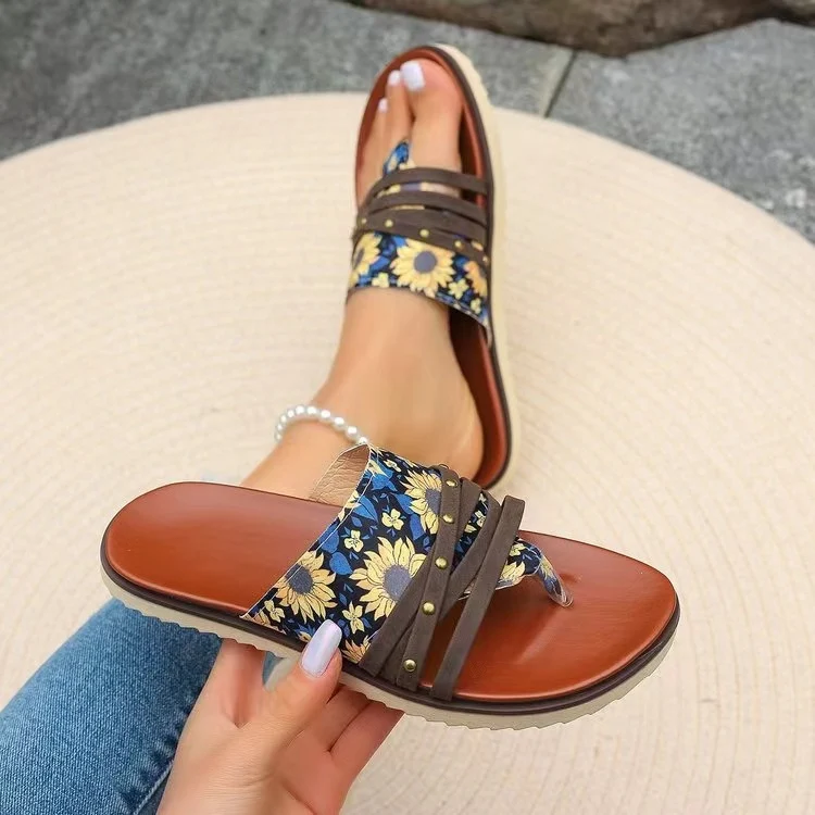 Sandálias de praia femininas com estampa de leopardo, casuais estilo Wish, sandálias romanas, confortáveis e estilosas para o verão.
