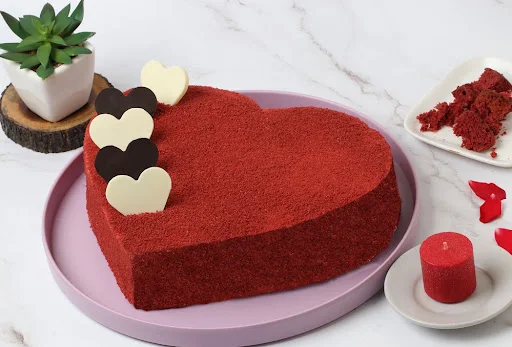 Red Velvet Heart Eggless Cake