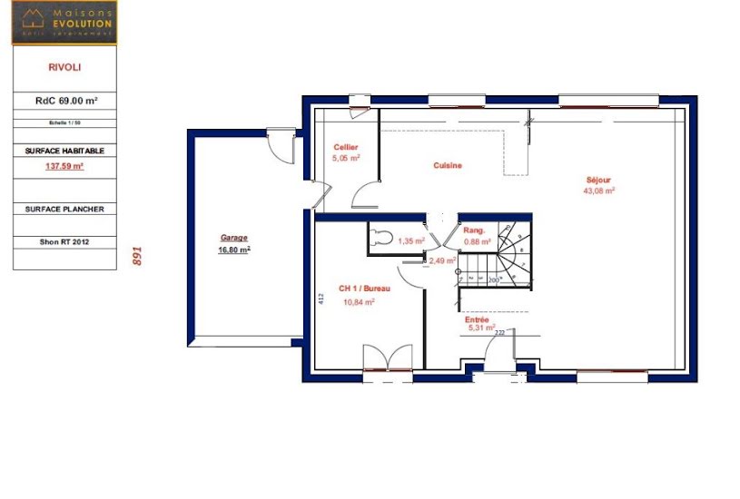  Vente Terrain + Maison - Terrain : 407m² - Maison : 135m² à Saint-Fargeau-Ponthierry (77310) 