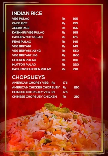 Yaa Mohaideen Biryani menu 