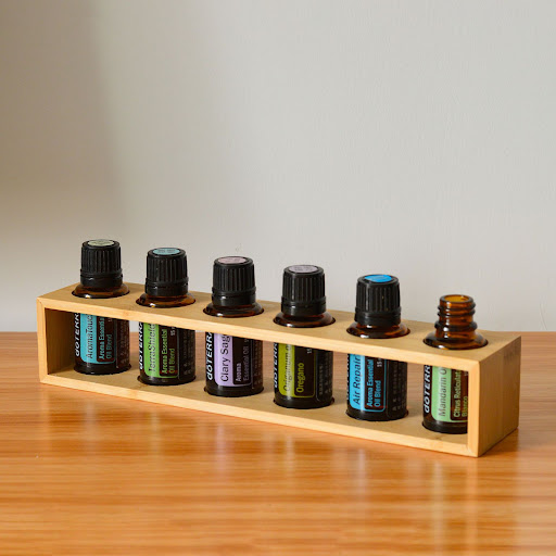 Title 5, Bamboo Essential Oil Storage Rack for 15ml Bott...