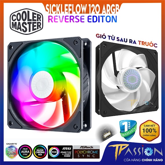 Quạt Tản Nhiệt Cooler Master Sickleflow 120 Argb Reverse Edition - Chính Hãng, Fancase