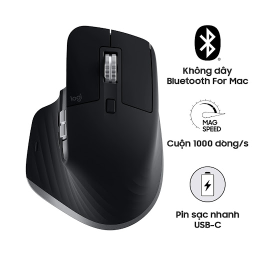 Chuột không dây Logitech MX Master 3 for MAC (910-005700) (Đen Xám)